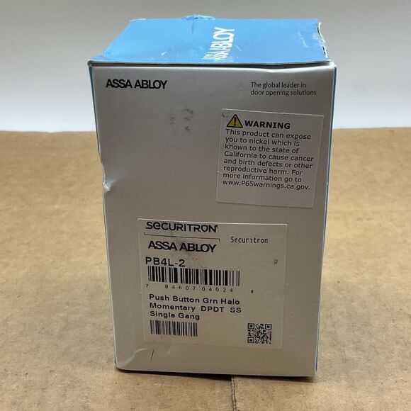 Securitron PB4L-2 Green Halo Momentary DPDT Stainless - Single Gang Push Button - Picture 1 of 7